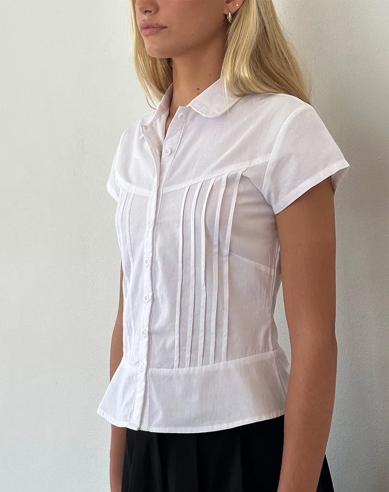 Wilmot Blouse in White Poplin