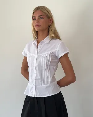 Wilmot Blouse in White Poplin