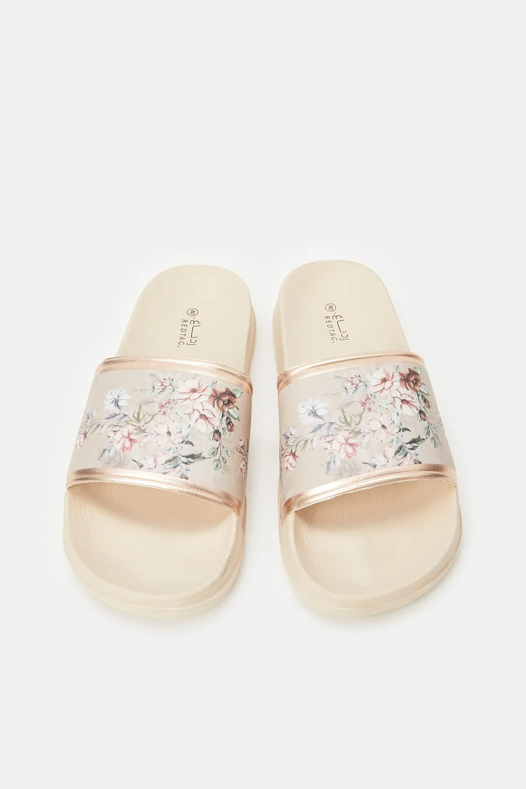 Women Pink Floral Slide