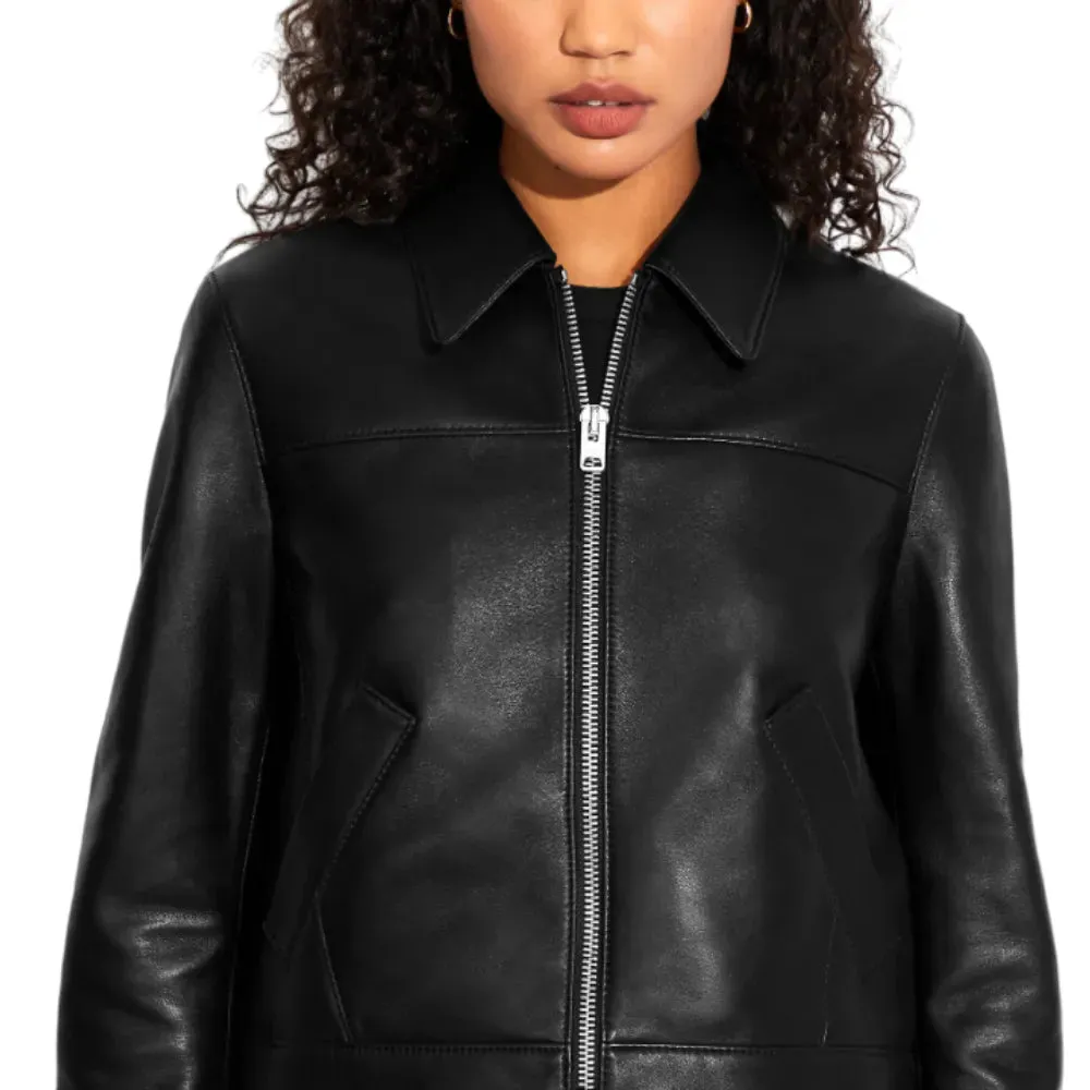 Womens Black Lambskin Leather Jacket