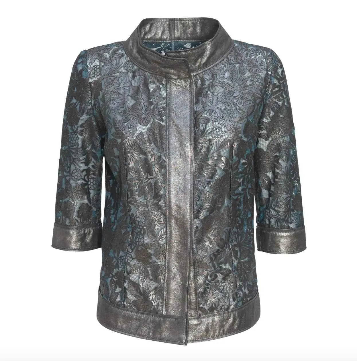 Womens Japanese Style Floral Leather Jacket