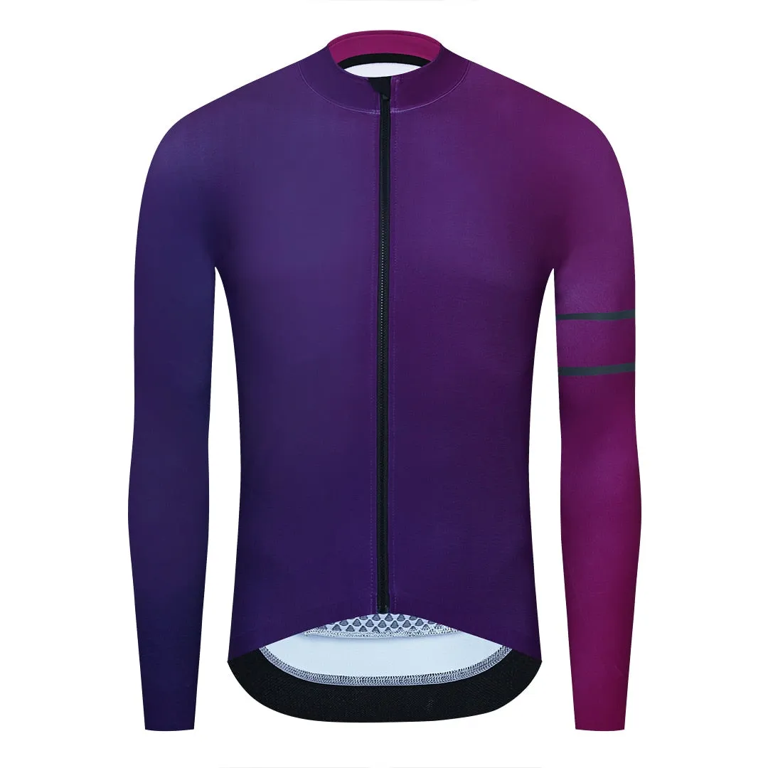 YKYW Men's Cycling Jersey Jackets Winter 10-20℃ Long Sleeves Thermal Fleece Highly Elastic 5 Gradient Colors